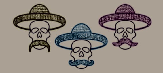 Calaveras con sombrero (calacas)