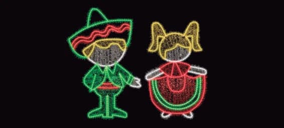 Pareja folklórica (charro y china poblana)