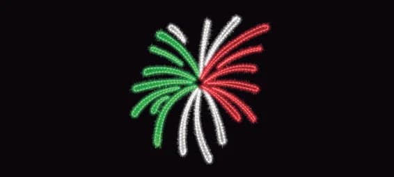 Fuegos artificiales tricolor