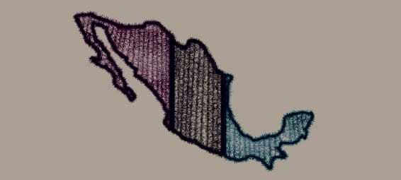 Mapa de Mexico tricolor