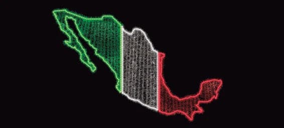 Mapa de Mexico tricolor