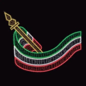Lanza con estandarte tricolor