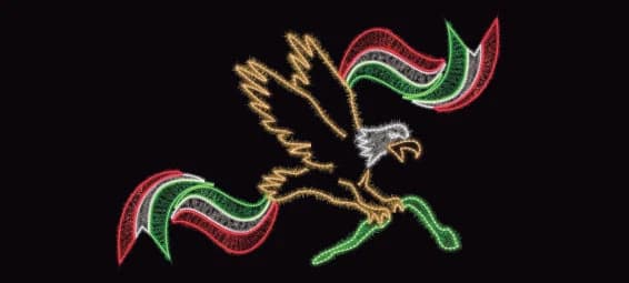 Aguila con listones tricolor