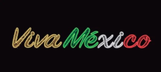 Letrero Viva Mexico cursiva