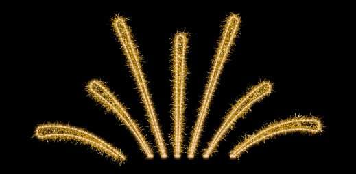 Fuegos artificiales dorados