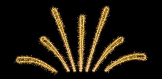 Fuegos artificiales dorados