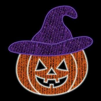 Calabaza con sombrero de bruja