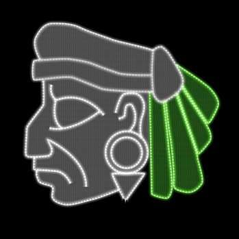 Perfil de guerrero azteca