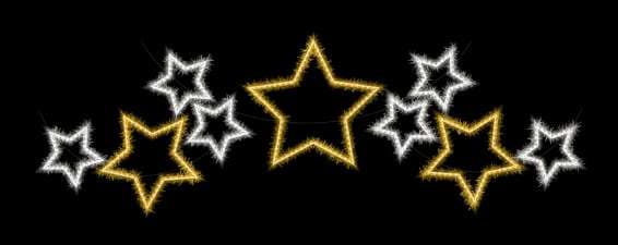 Racimo de estrellas doradas y blancas