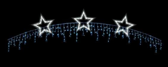 Arco de estrellas con cortina azul