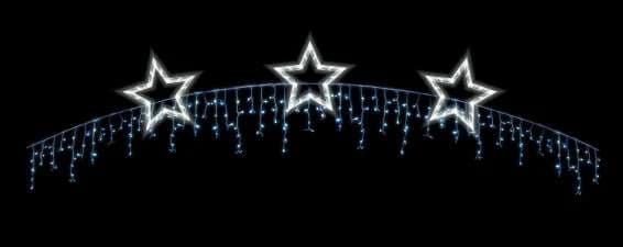 Arco de estrellas con cortina azul