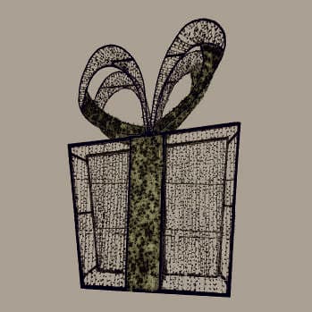 Caja de regalo con moño morado