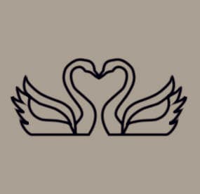 Cisnes formando corazón