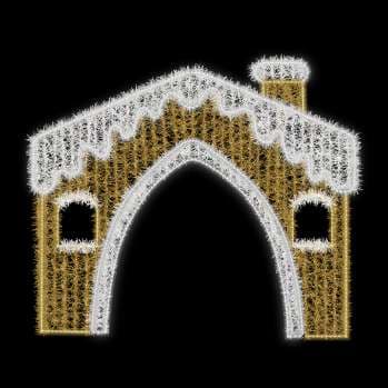 Arco fachada nevado