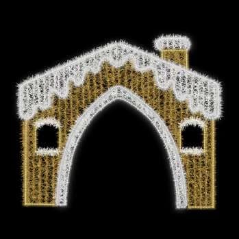Arco fachada nevado