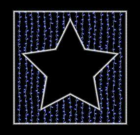 Estrella sobre cortina azul
