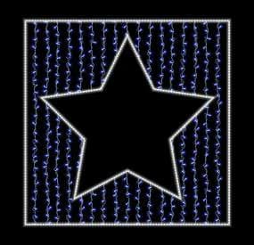 Estrella sobre cortina azul