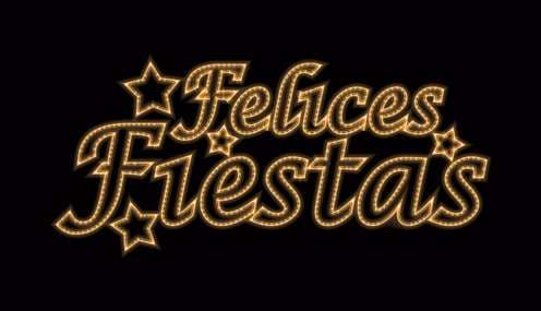 Letrero Felices Fiestas con estrellas