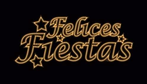 Letrero Felices Fiestas con estrellas