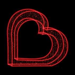 Corazón concéntrico rojo