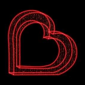 Corazón concéntrico rojo