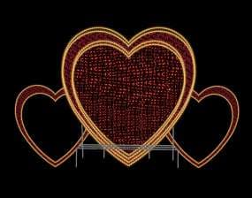 Corazón triple dorado
