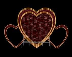 Corazón triple dorado
